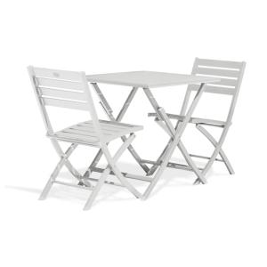 Conjunto de comedor de jardã­n 2 plazas de aluminio gris