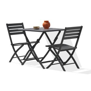 Conjunto de comedor de jardã­n 2 plazas de aluminio gris an…