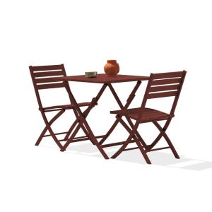Conjunto de comedor de jardã­n 2 plazas de aluminio rojo ca…