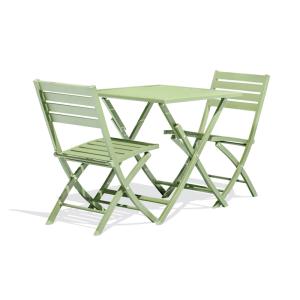 Conjunto de comedor de jardã­n 2 plazas de aluminio verde c…