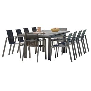 Conjunto de comedor de jardín 10 plazas de aluminio
