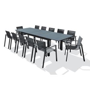 Conjunto de comedor de jardín 12 plazas de aluminio
