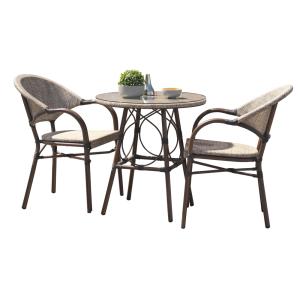 Conjunto de comedor de jardín 2 plazas de aluminio