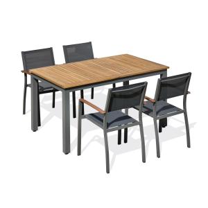 Conjunto de comedor de jardín de 4 plazas - acacia