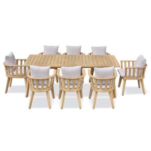Conjunto de comedor de jardín de 8 plazas - acacia