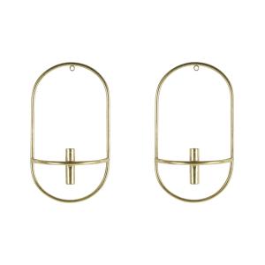 Conjunto de dos candeleros de pared 38 cm dorado