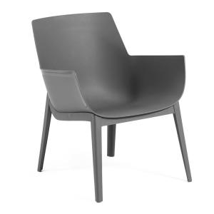 Conjunto de dos sillones de exterior / jardín gris oscuro