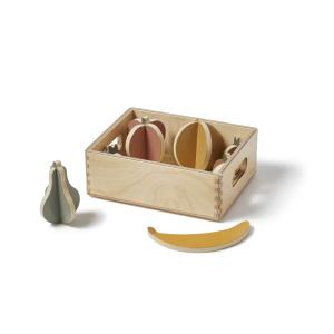 Conjunto de frutas de madera multicolor