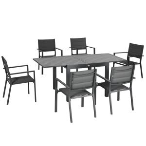Conjunto de jardín 180x89x74 cm gris