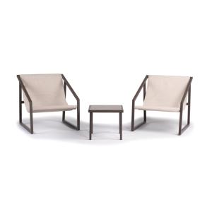 Conjunto de jardín 2 plazas beige en textileno premium