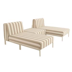 Conjunto de jardín bajo modular a rayas para 3 personas Bei…