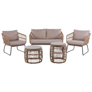 Conjunto de jardín con mesa 4 plazas natural