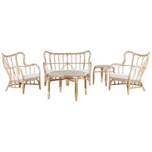 Conjunto de jardín con mesa 4 plazas ratán natural