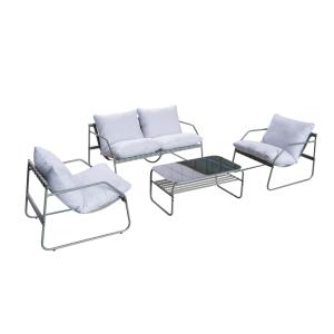 Conjunto de jardín de 4 plazas en color verde y gris