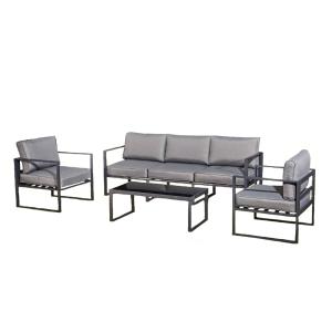 Conjunto de jardín de aluminio gris