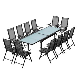 Conjunto de jardín de aluminio: mesa extensible   12 sillas…