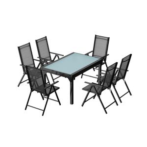 Conjunto de jardín de aluminio: mesa extensible   6 sillas…