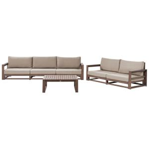 Conjunto de jardín de madera oscura 5 personas