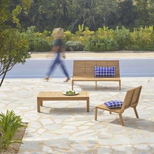 Conjunto de jardín de teca maciza de 3 plazas