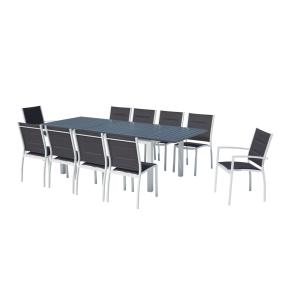 Conjunto de jardín extensible aluminio   10 asientos textil…
