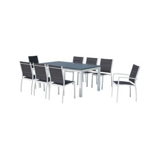 Conjunto de jardín extensible aluminio   8 asientos textile…