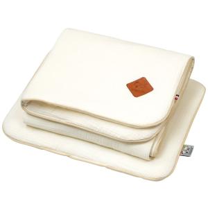 Conjunto de manta y cojín para cuna o moisés Écru 50x70 cm…