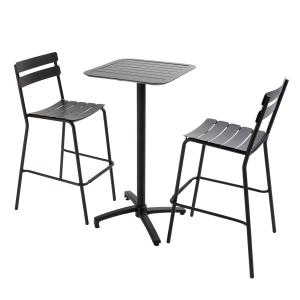 Conjunto de mesa alta reclinable y 2 sillas altas en alumin…