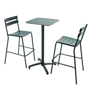 Conjunto de mesa alta reclinable y 2 sillas altas en alumin…