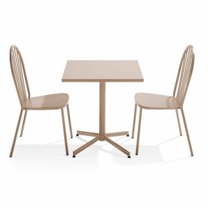 Conjunto de mesa de jardín basculante y 2 sillas bistro de…