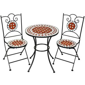 Conjunto de mesa ø 60cm y 2 sillas mosaico 2 plazas mosaico…