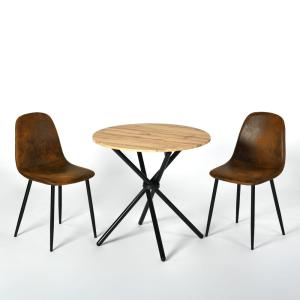 Conjunto de mesa redonda   2 sillas vintage