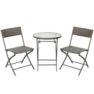 Conjunto de mesa y 2 sillas 61x46x84 cm marrón