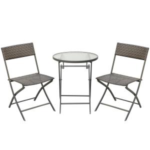 Conjunto de mesa y 2 sillas color marrón 61 x 46 x 84 cm