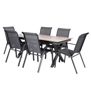 Conjunto de mesa y sillas apilables de jardín mesa 180 a 24…