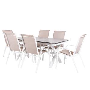 Conjunto de mesa y sillas apilables de terraza mesa 180-240…