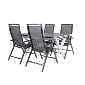 Conjunto de mesa y sillas de exterior reforzado blanco