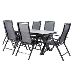 Conjunto de mesa y sillas reclinables de jardín mesa 180 a…