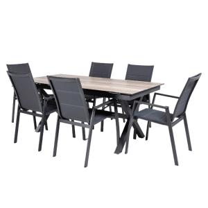 Conjunto de mesas y sillas acolchadas mesa extensible 180 a…