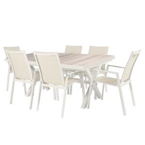 Conjunto de mesas y sillas aluminio para 10-12 comensales B…