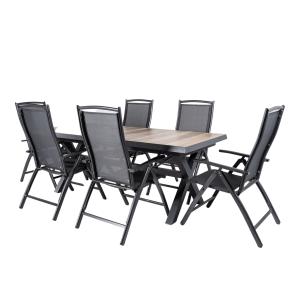Conjunto de mesas y sillas de exterior extensible aluminio…