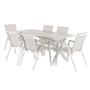 Conjunto de mesas y sillas de jardín aluminio sofisticado b…