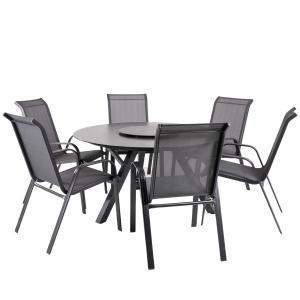 Conjunto de mesas y sillas de jardín redonda antracita