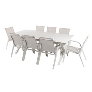 Conjunto de mesas y sillas mesa ampliable para exterior bla…