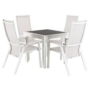 Conjunto de mesas y sillas mesa extensible  para jardín bla…