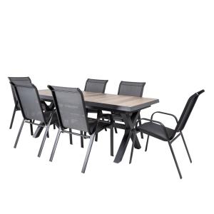 Conjunto de mesas y sillas para exterior extensible alumini…