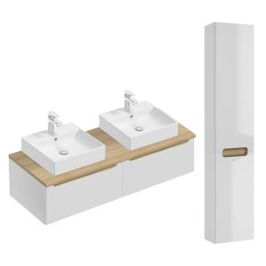 Conjunto de muebles con lavabo 2 cajones y columna laminado…