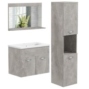 Conjunto de muebles de baño 30x30x131.5 cm gris