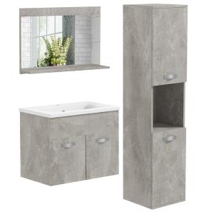 Conjunto de muebles de baño color gris 30 x 30 x 131.5 cm