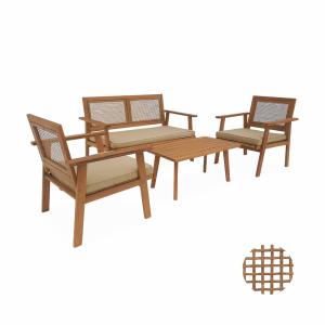 Conjunto de muebles de jardín 4 asientos   1 mesa de centro