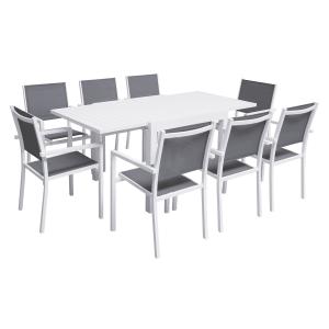 Conjunto de muebles de jardín 90/180cm mesa de aluminio bla…